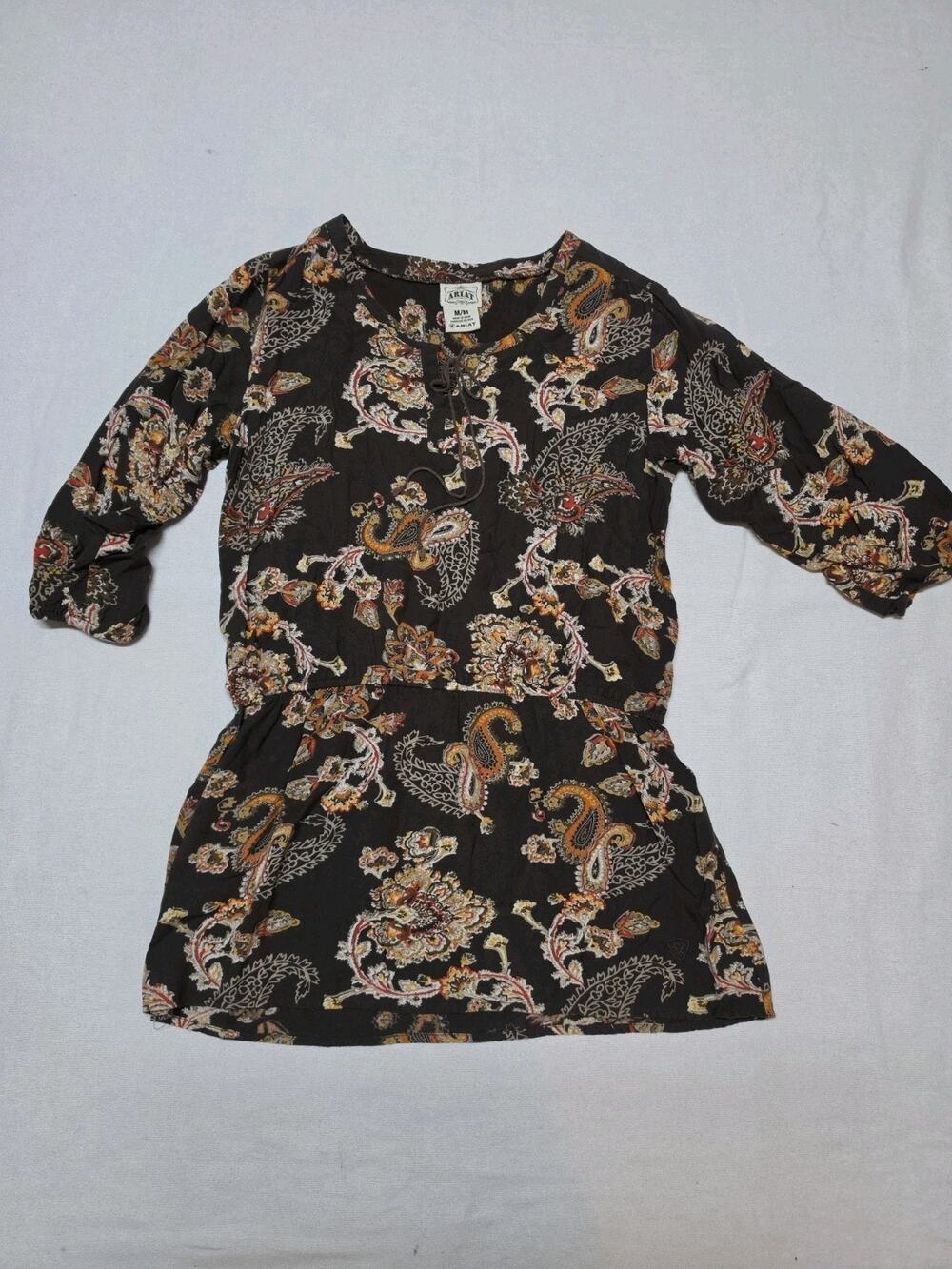 Ariat Womens Size M dark brown long-sleeved tunic top